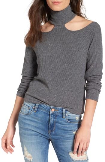 Women's Lna Franklin Cutout Sweater - Grey