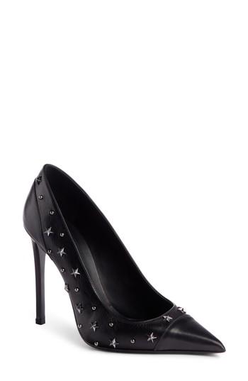 Women's Balmain Daphne Studded Pointy Toe Pump Eu - Black