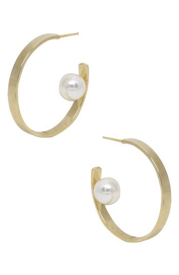 Women's Ettika Imitation Pearl Hoop Earrings
