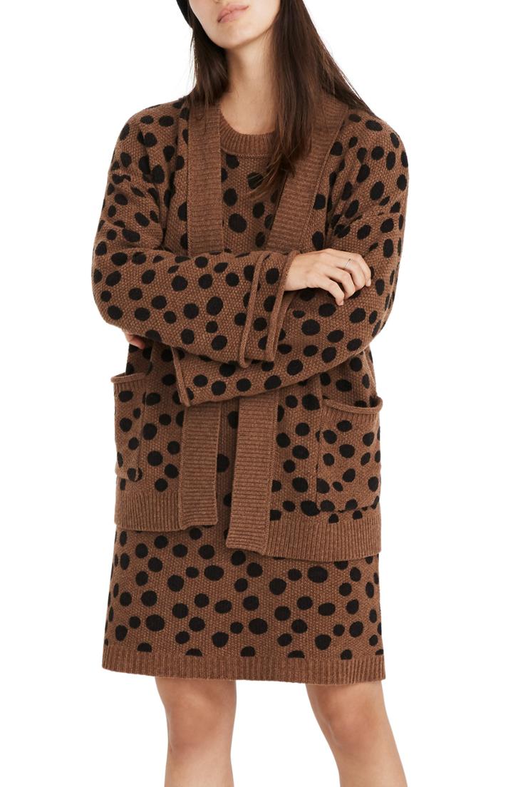 Women's Madewell Leopard Dot Cardigan