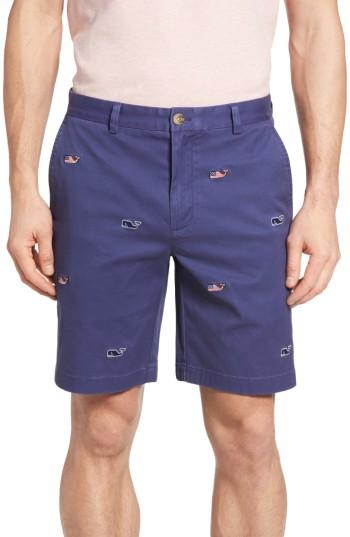 Men's Vineyard Vines Breaker 9-inch Whale Flag Embroidered Shorts - Blue
