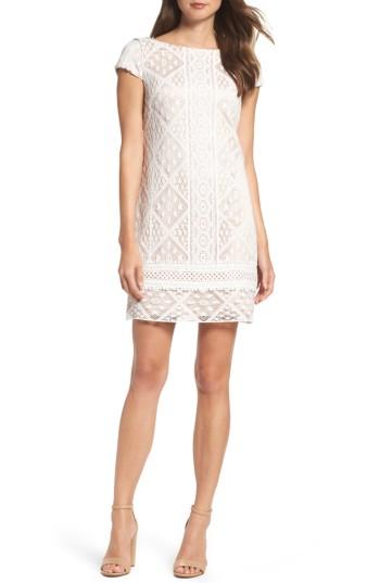Petite Women's Vince Camuto Lace Shift Dress P - Ivory
