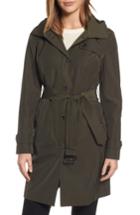 Women's Michael Michael Kors Packable Trench Coat With Hood - Green