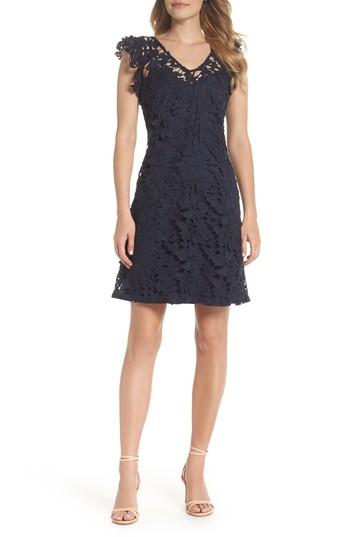 Women's Julia Jordan V-neck Lace Dress - Blue