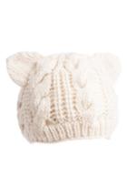 Women's Nirvanna Designs Cable Knit Kitty Beanie - Ivory