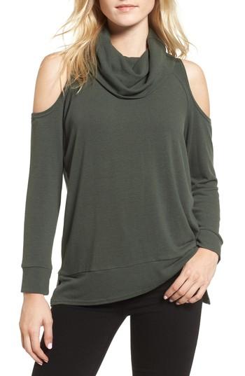 Women's Cupcakes And Cashmere Malden Cold Shoulder Sweater - Green
