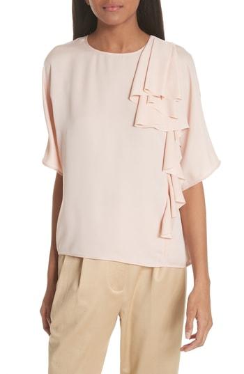 Women's Grey Jason Wu Ruffle Drape Tee - Pink