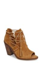 Women's Jessica Simpson Ceri Split Shaft Open Toe Bootie .5 M - Brown