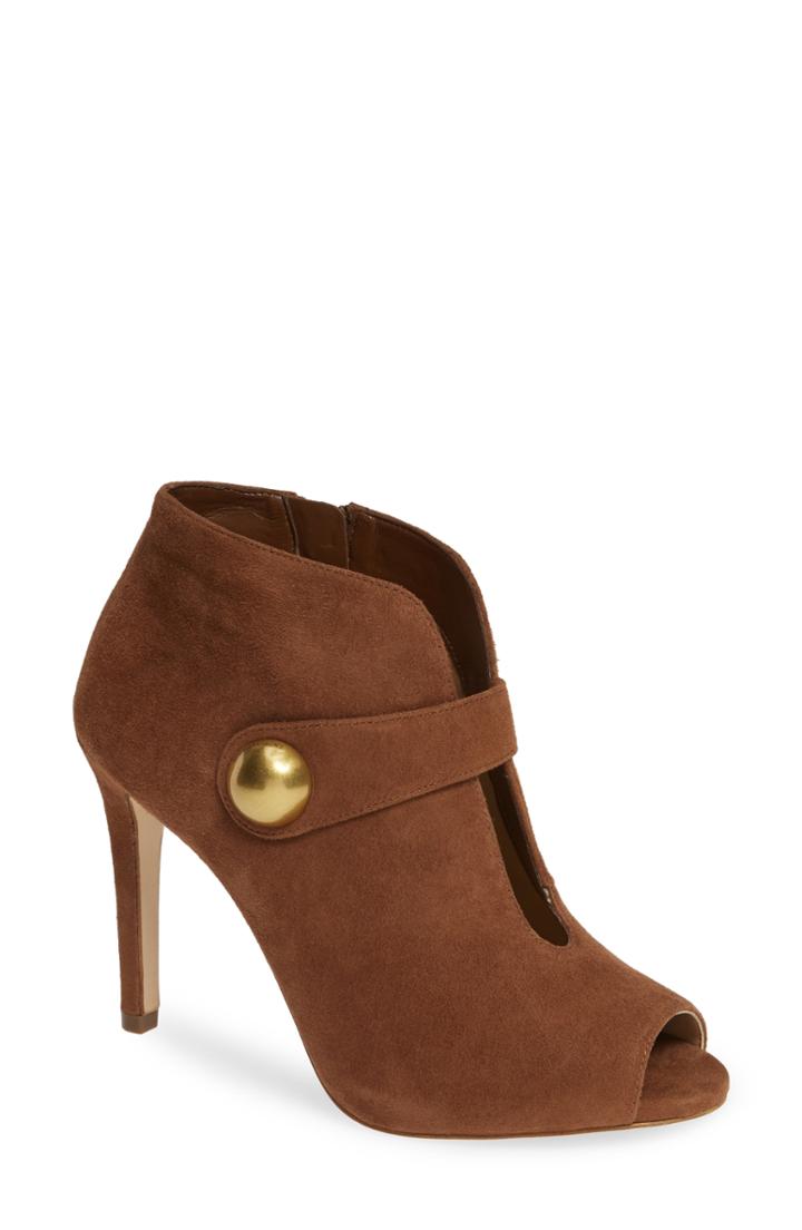Women's Michael Michael Kors Agnes Open Toe Bootie .5 M - Brown