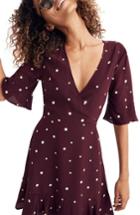 Women's Madewell Silk Flutter Hem Dress - Purple