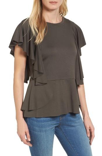 Women's Halogen Ruffle Peplum Top - Green