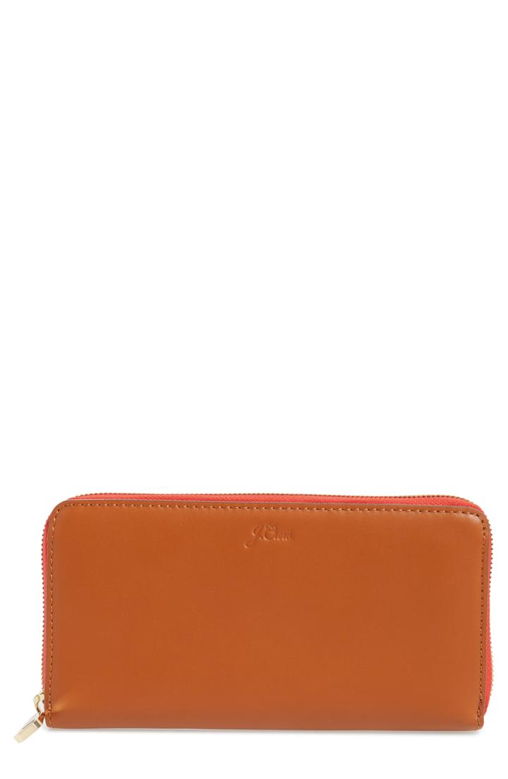 Women's J.crew Harper Leather Continental Wallet - Brown