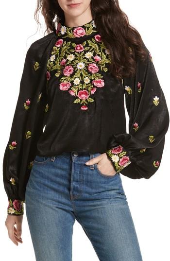 Women's Free People Jessica Blouse - Black