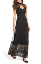 Women's Harlyn Mixed Lace Gown - Black