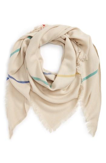Women's Bp. Pop Stripe Triangle Scarf, Size - Beige