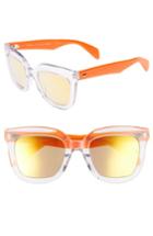 Women's Rag & Bone 52mm Rectangular Sunglasses - Crystal Orange