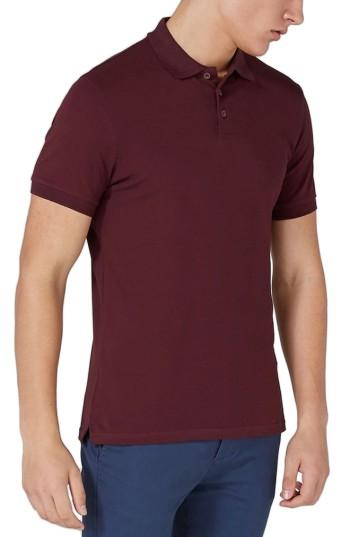 Men's Topman Muscle Fit Polo - Burgundy