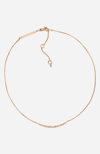 Michael Kors 'brilliance' Pave Curved Bar Necklace Rose Gold/