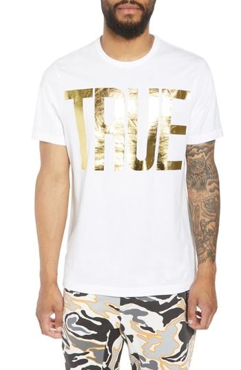 Men's True Religion Brand Jeans Gold Foil Logo T-shirt - White