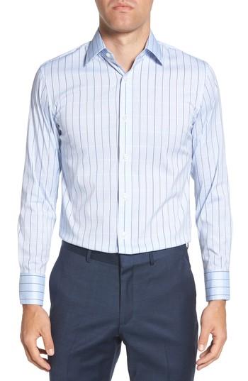 Men's Bonobos Jetsetter Slim Fit Stretch Check Dress Shirt .5 - 32 - Blue