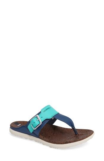 Women's Merrell Around Town Flip Flop M - Blue