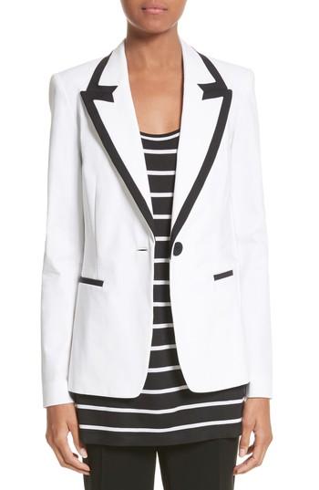 Women's Lafayette 148 New York Briley Cotton Blend Blazer - White