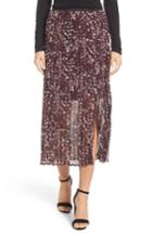 Petite Women's Nic+zoe Confetti Pleat Midi Skirt P - Purple