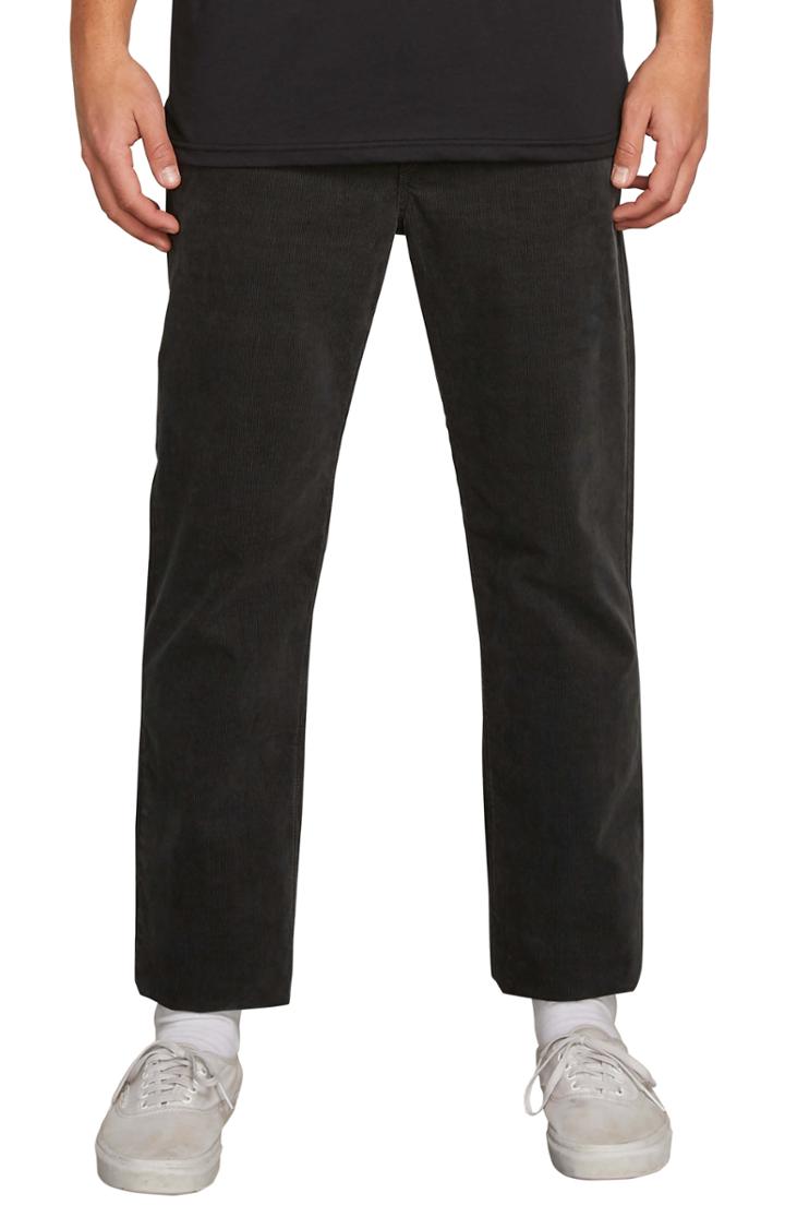 Men's Volcom Solver Straight Leg Corduroy Pants - Black