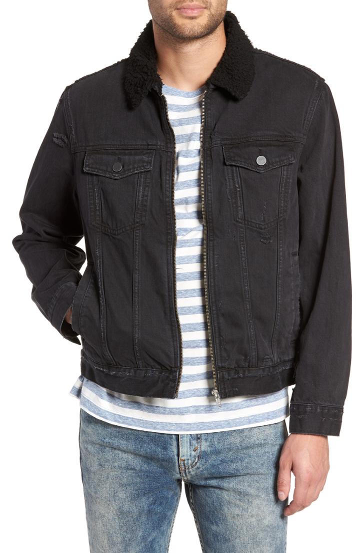 Men's The Rail Fleece Lined Denim Jacket - Black