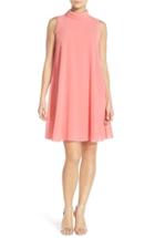 Women's Vince Camuto Mock Neck Chiffon Trapeze Dress - Red