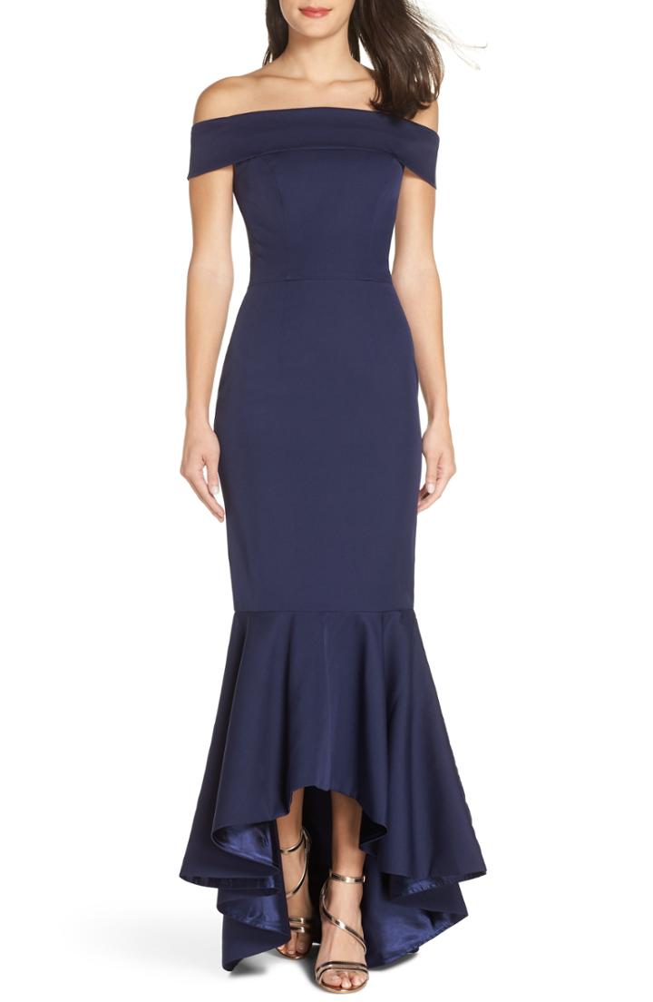 Women's Chi Chi London Off The Shoulder Fishtail Gown