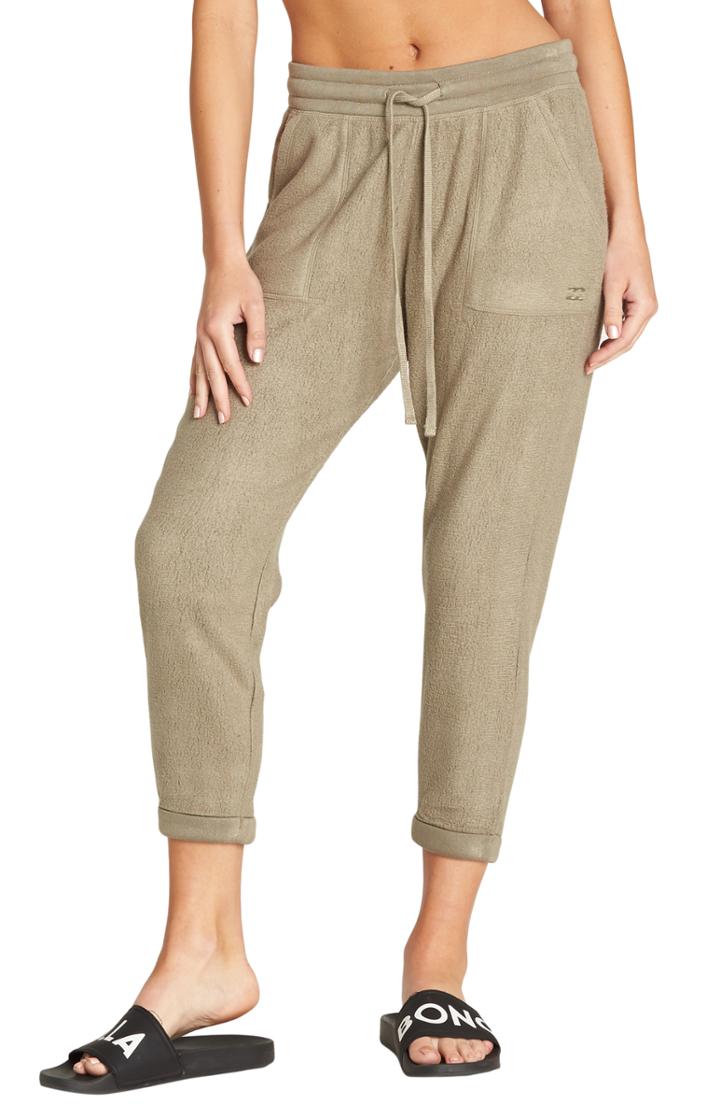 Women's Billabong So Cozy Crop Fleece Pants - Green