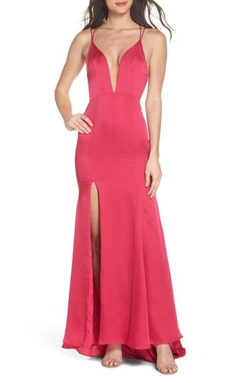 Women's Fame And Partners The Thora Satin Gown - Pink
