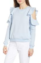 Women's Rebecca Minkoff Gracie Cold Shoulder Sweatshirt, Size - Blue