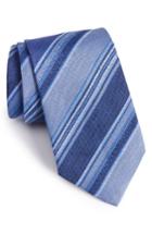 Men's David Donahue Stripe Linen & Silk Tie