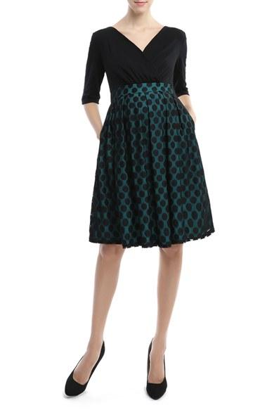 Women's Kimi And Kai 'liliana' Polka Dot Lace Maternity Dress - Blue/green
