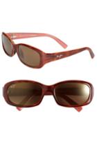 Women's Maui Jim Punchbowl 54mm Polarizedplus2 Rectangular Sunglasses - Tortoise Pink