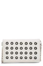 Phase 3 Grommet Faux Leather Crossbody Bag - White