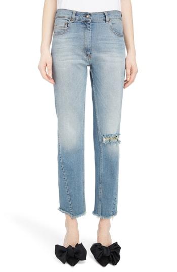 Women's Magda Butrym Curved Seam Straight Leg Jeans Us / 40 Fr - Blue