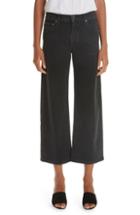 Women's Khaite Wendell Wide Leg Crop Jeans - Black