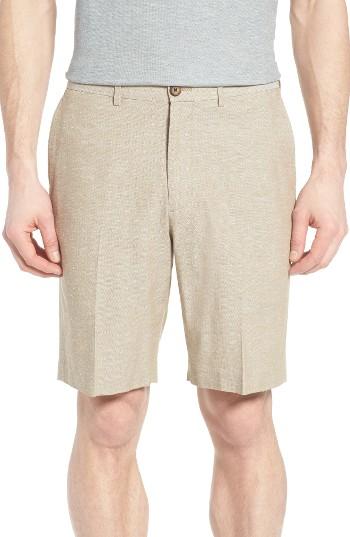 Men's John W. Nordstrom Herringbone Flat Front Shorts - Brown