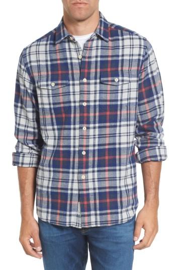 Men's Grayers Bisney Modern Fit Texture Flannel Sport Shirt - Blue
