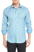 Men's Bugatchi Shaped Fit Print Sport Shirt - Green