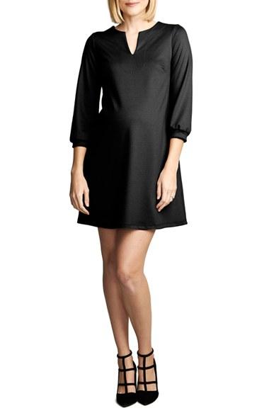 Women's Maternal America Shift Maternity Dress - Black