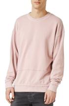 Men's Topman Raw Edge Sweatshirt - Pink