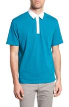 Men's Theory Rugby Rope Fit Polo, Size Medium - Blue