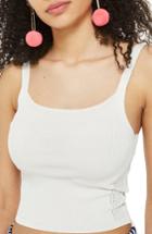 Women's Topshop Scoop Neck Strappy Knit Camisole Us (fits Like 2-4) - Ivory