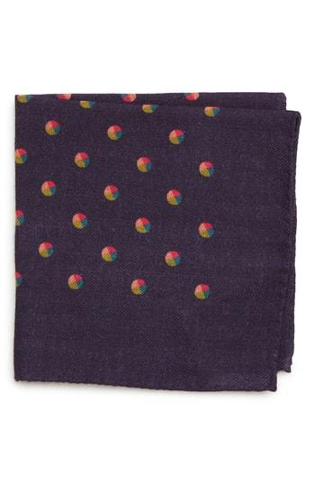 Men's Bonobos Dot Wool Pocket Square, Size - Blue