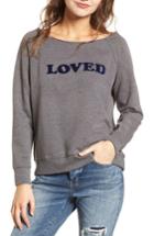 Women's Treasure & Bond Raw Neck Sweatshirt, Size - Grey