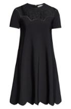Women's Valentino Scallop Detail Lace Yoke Dress